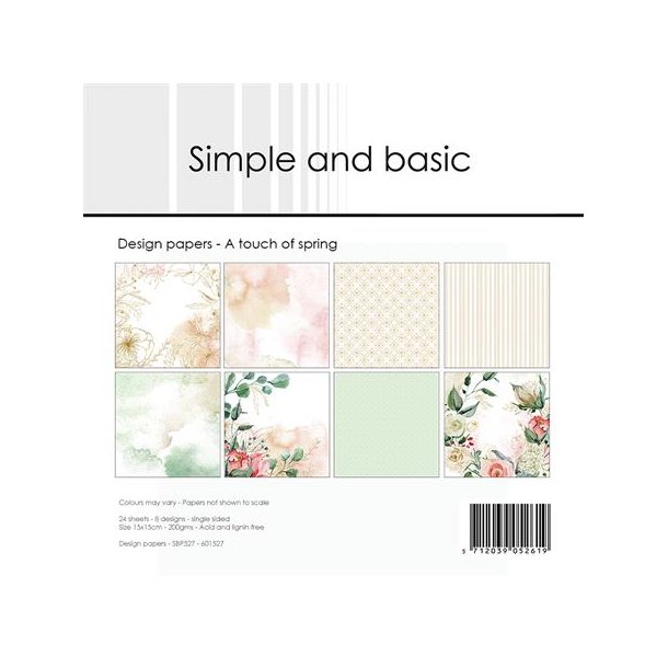 Papirblok Simple and Basic A touch of spring SBP527 15x15cm 