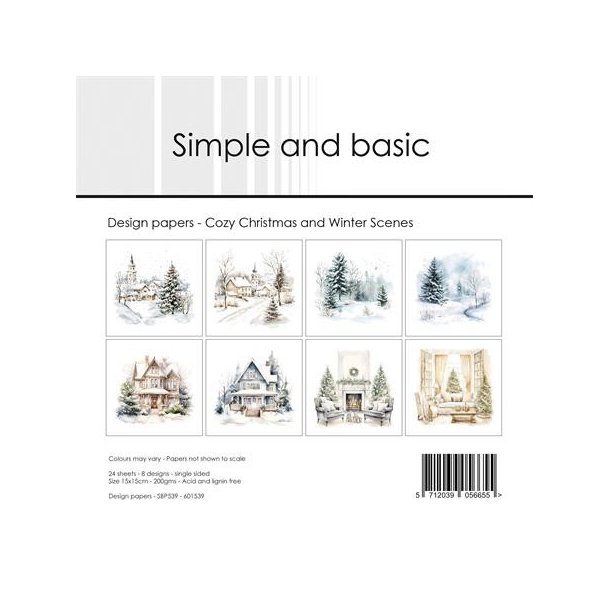 Papirblok Cozy Christmas and Winter Scenes 15x15cm SBP539 Simple and basic 