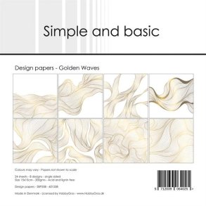 Papirblok SBP558 Golden Waves 15x15cm simple and basic 