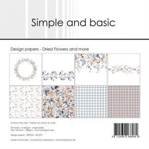 Papirblok SBP570 Dried flowers and more 15x15cm simple and basic 