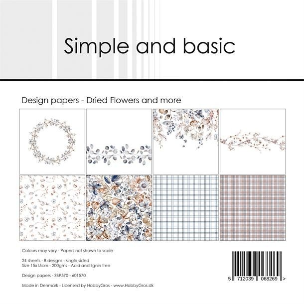 Papirblok SBP570 Dried flowers and more 15x15cm simple and basic 