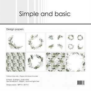 L�S BESKRIVELSE Simple and Basic Papirblok SBP714 Green Softness 30,5x30,5cm BESTILLINGSVARE