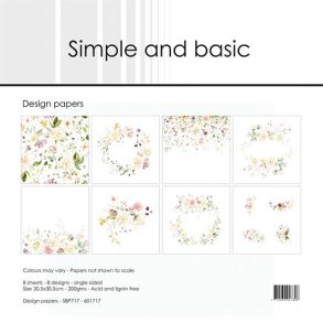L�S BESKRIVELSE Simple and Basic Papirblok SBP717 Spring Feelings 30,5x30,5cm BESTILLINGSVARE