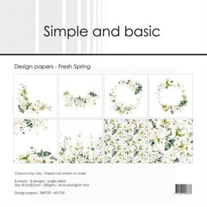 L�S BESKRIVELSE Papirblok SBP729 Fresh Spring 30,5x30,5cm simple and basic BESTILLINGSVARE
