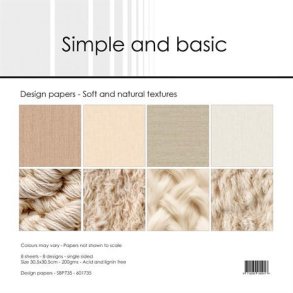 L�S BESKRIVELSE Papirblok Soft and natural textures 30,5x30,5cm SBP735 Simple and basic BESTILLINGSV
