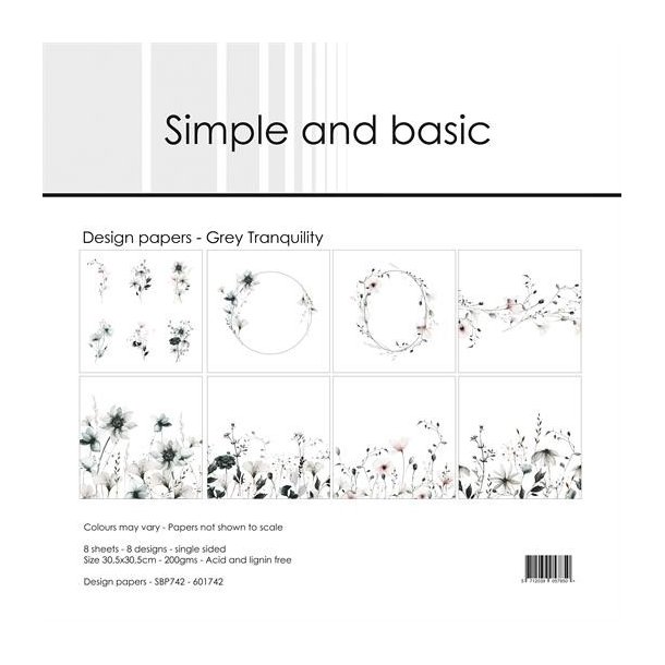 Papirblok Grey Tranquility 30,5x30,5cm SBP742 Simple and basic