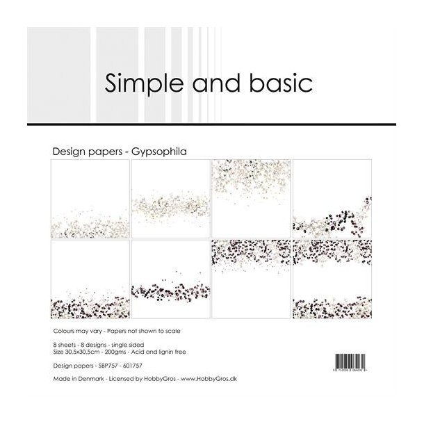 Papirblok Simple and Basic Gypsophila SBP757 30,5x30,5cm