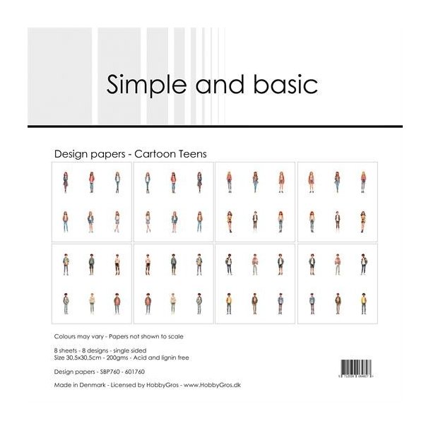Papirblok SBP760 Cartoon Teens 30,5x30,5cm simple and basic