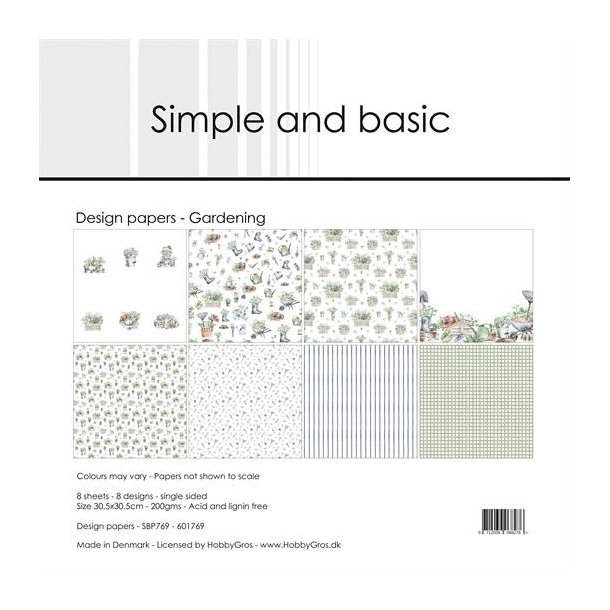 L�S BESKRIVELSE Papirblok Simple and Basic Gardening SBP769 30,5x30,5cm BESTILLINGSVARE