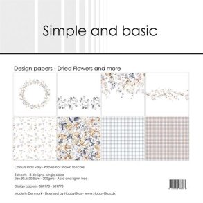 L�S BESKRIVELSE Papirblok Simple and Basic Flowers and more SBP770 30,5x30,5cm BESTILLINGSVARE