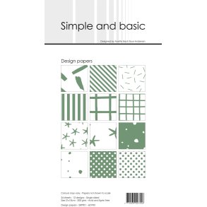 L�S BESKRIVELSE Design papir Eucalyptus 10x21cm SBP901 Simple and Basic BESTILLINGSVARE