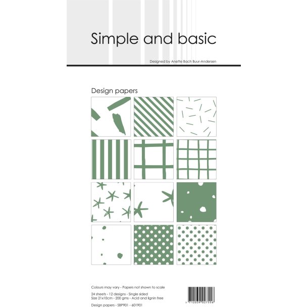 LS BESKRIVELSE Design papir Eucalyptus 10x21cm SBP901 Simple and Basic BESTILLINGSVARE