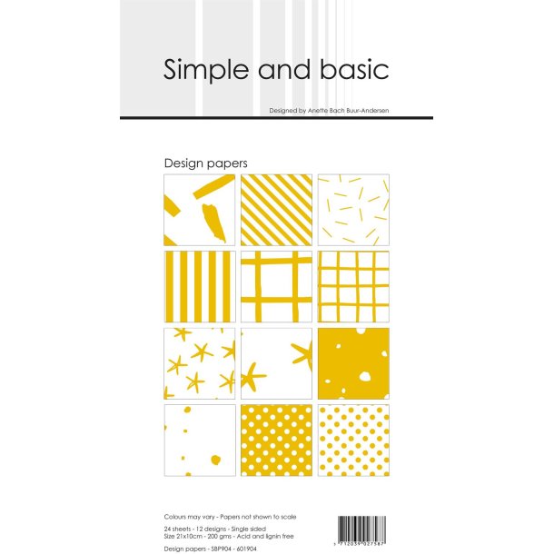 LS BESKRIVELSE Design papir Mustard 10x21cm SBP904 Simple and Basic BESTILLINGSVARE