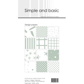 L�S BESKRIVELSE Design papir Sage 10x21cm SBP905 Simple and Basic BESTILLINGSVARE
