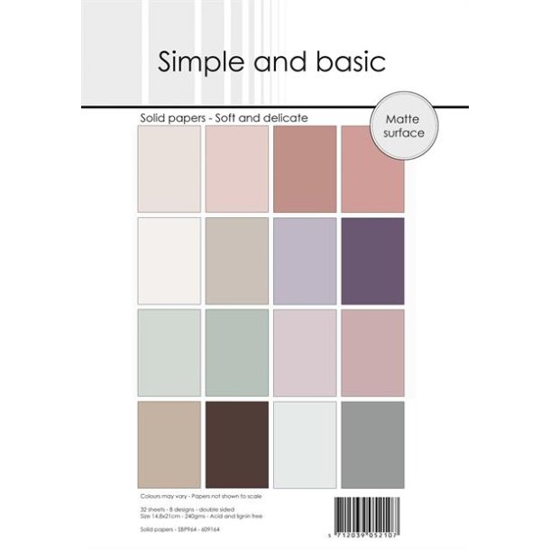 Papirblok SBP964 Design Solid papers Soft and delicate A5 simple and basic