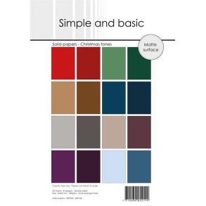 Papirblok SBP965 Design Solid papers Christmas tones A5 simple and basic 