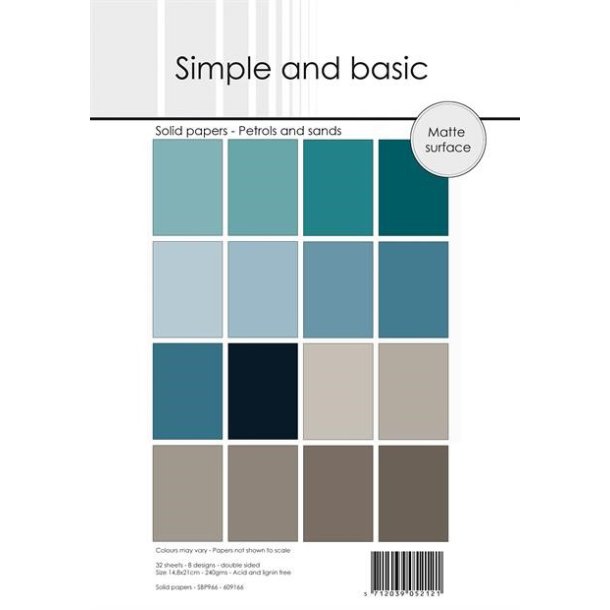 Papirblok SBP966 Design Solid papers Petraols and sands A5 simple and basic 