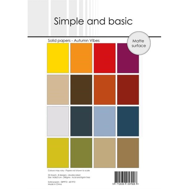 Simple and Basic Design Solid Papers "Autumn Vibes" SBP972 