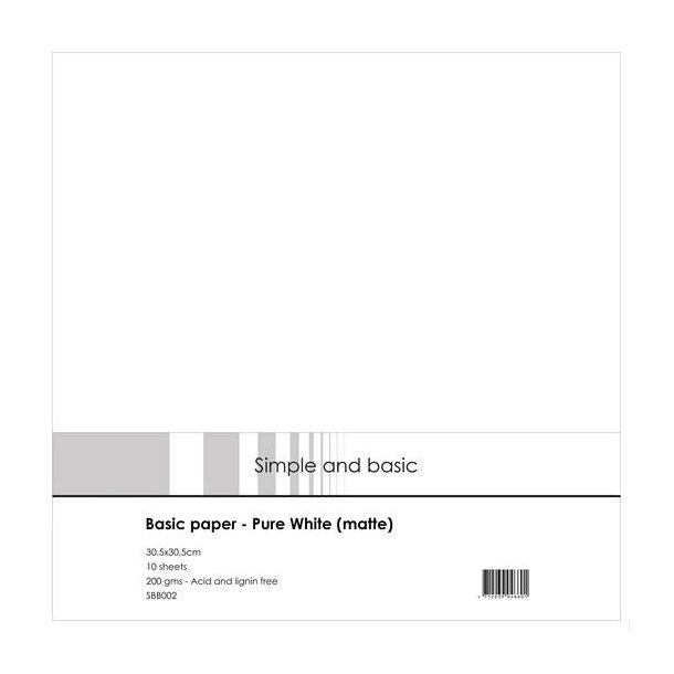 Simple and basic "Basic Paper - Pure White (matte) SBB002