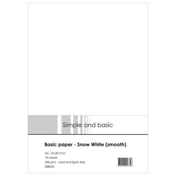 Simple and basic "Basic Paper A4- Snow White (smooth) SBB053