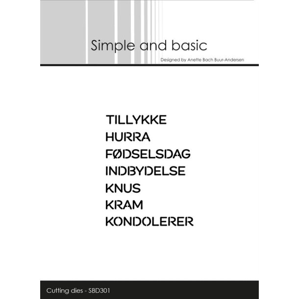 Simple and basic Die SBD301 Cut words danske tekster 1