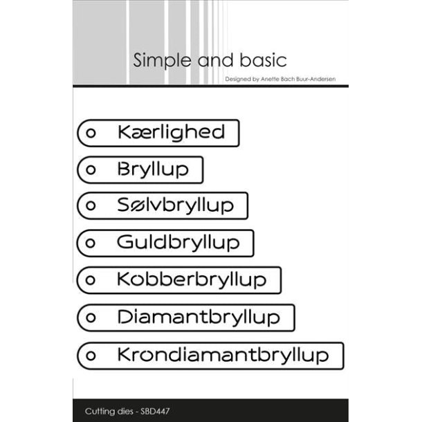 Die Danish Tag Texts SBD447 Simple and Basic