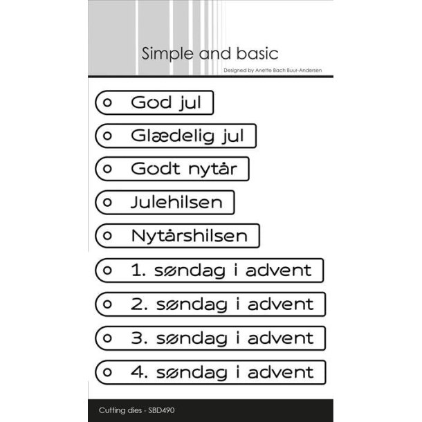 Die Danish Tag Texts " SBD490 Simple and Basic