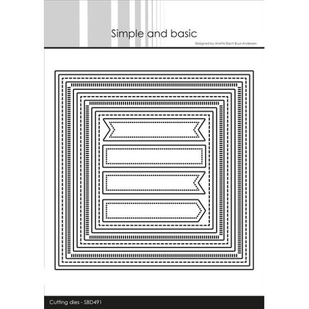 Die Combi Striped Frames Square SBD491 Simple and basic