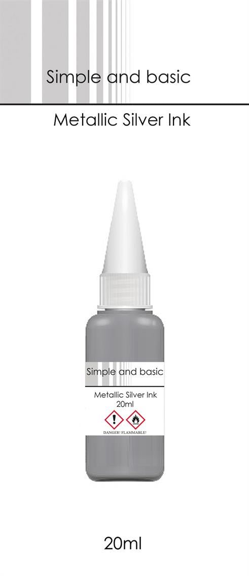 Simple and Basic Metallic Silver ink SBI003 20ml - Scrap & kort - Lunahobby