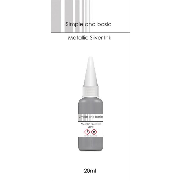 Simple and Basic Metallic Silver ink SBI003 20ml 