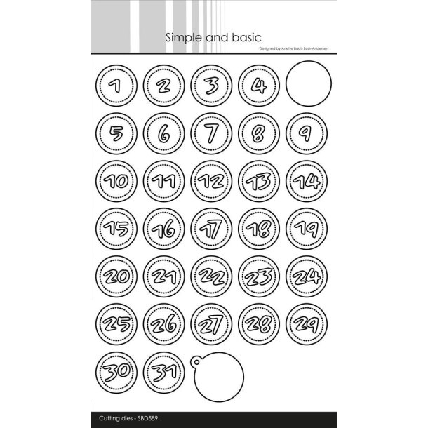 Die Numbers in a circle SBD589 Simple and basic RESTORDRE LS BESKRIVELSE