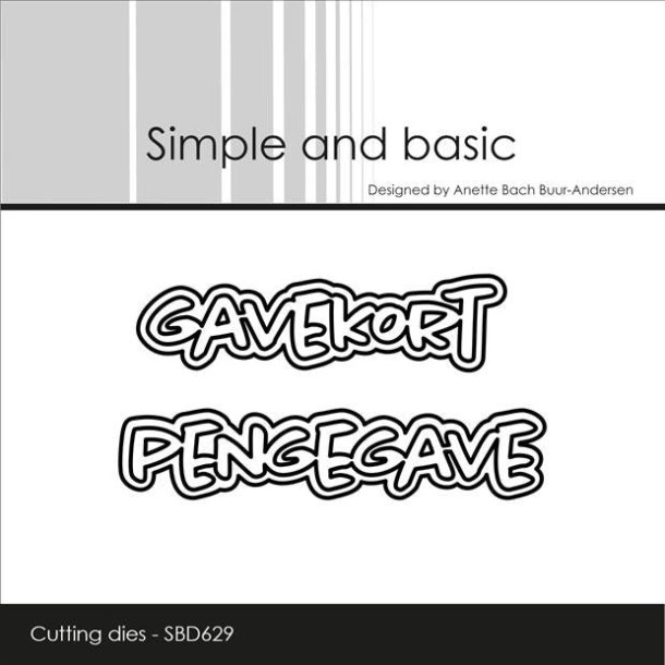 Die Gavekort/Pengegave SBD629 Simple and basic 