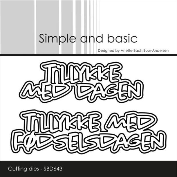 Die Tillykke med dagen SBD643 Simple and basic 