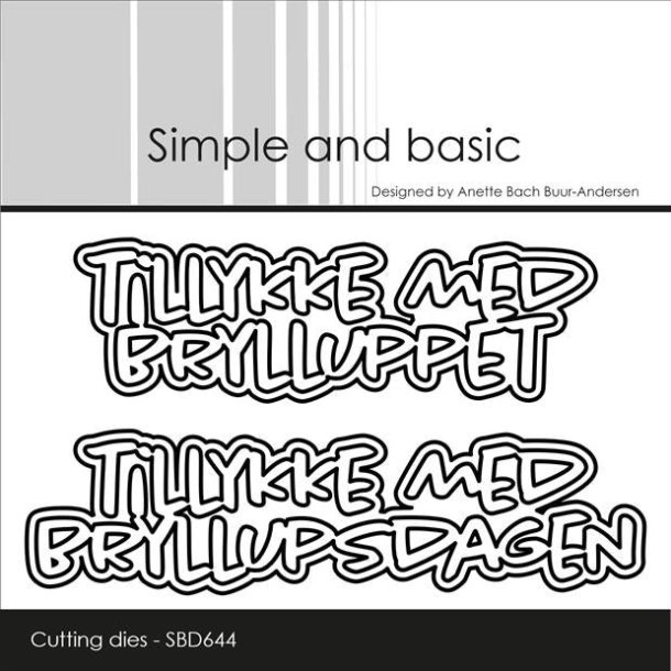 Die Tillykke med brylluppet SBD644 Simple and basic 