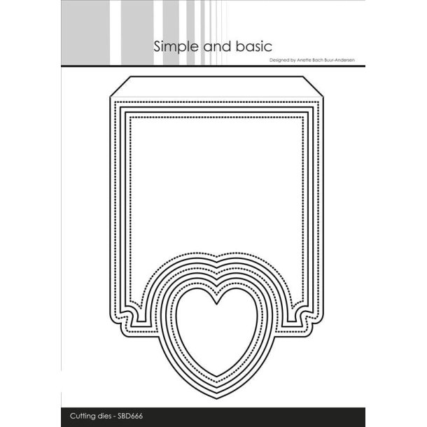 Die A6 Heart Card front SBD666 Simple and Basic 
