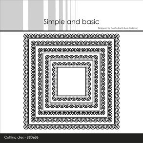 Die 10x10 squares scalloped edges SBD686 Simple and basic 