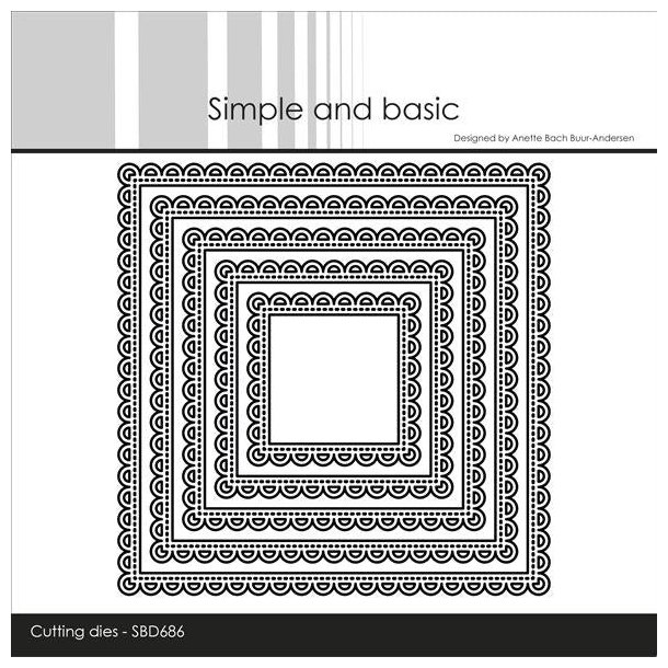 Die 10x10 squares scalloped edges SBD686 Simple and basic 