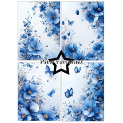 Papirblok Blue Flowers A6 PFA605