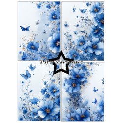Papirblok Blue Flowers A6 PFA605