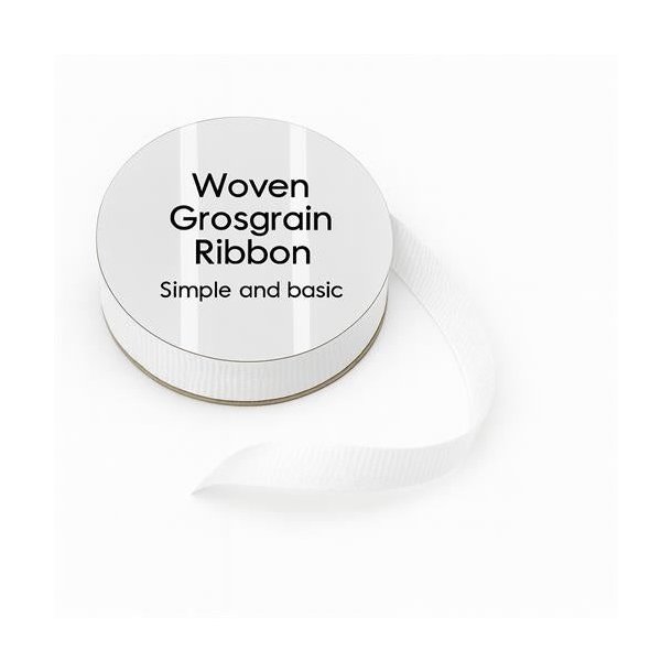 Simple and basic Grosgrain Ribbon "White" SBA451 8mmx10 