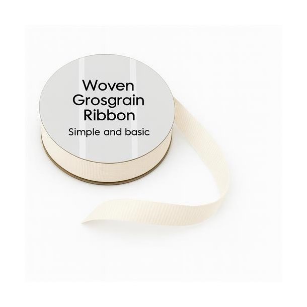 Simple and basic Grosgrain Ribbon "Ivory" SBA452 8mmx10m 