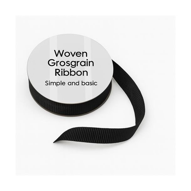 Simple and basic Grosgrain Ribbon "Black" SBA457 8mmx10m