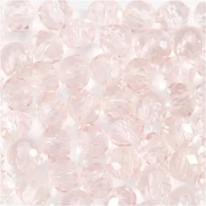 Glasperler 1 streng 45 Stk., Diam. 4 mm, 1 mm, Lys Rosa