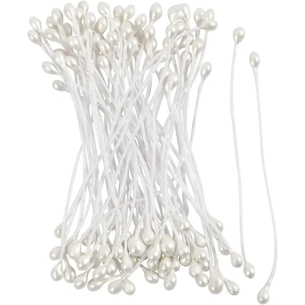 Stvdragere, L: 6,4 cm, diam. 2 mm, hvid perlemor, 100 stk