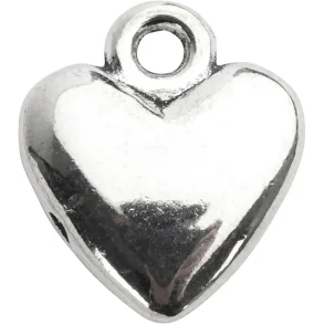 Hjertevedhng 10stk 13x15mm forslvet