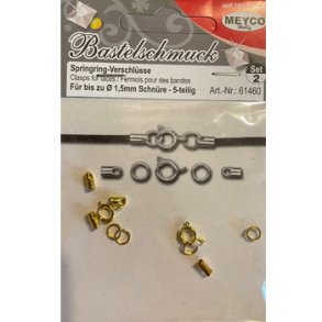 Fjederl�ss�t 2 s�t �:1,5mm guldfarvet