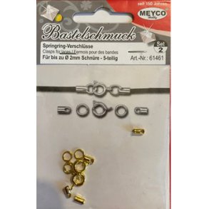 Fjederl�ss�t 2 s�t �: 2mm guldfarvet