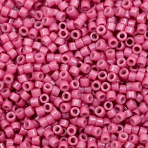 Miyuki glas perler 11/0 Duracoat Opaque Dyed Raspberry Red 10gram ca. 2mm