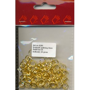Split ring 8mm x 0,7mm 10g dobbel guld