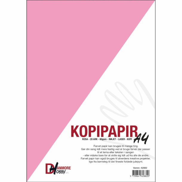 Kulrt papir A4 80gram Rosa